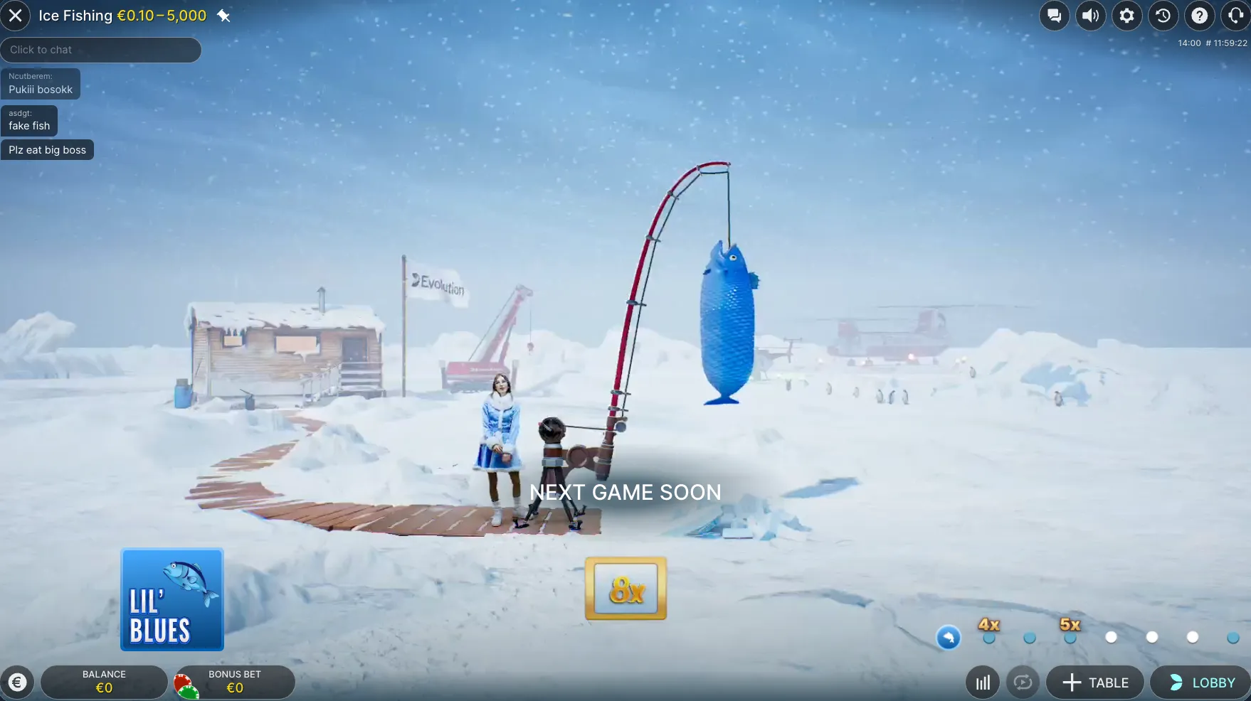 Ice Fishing live presenter in arctic studio