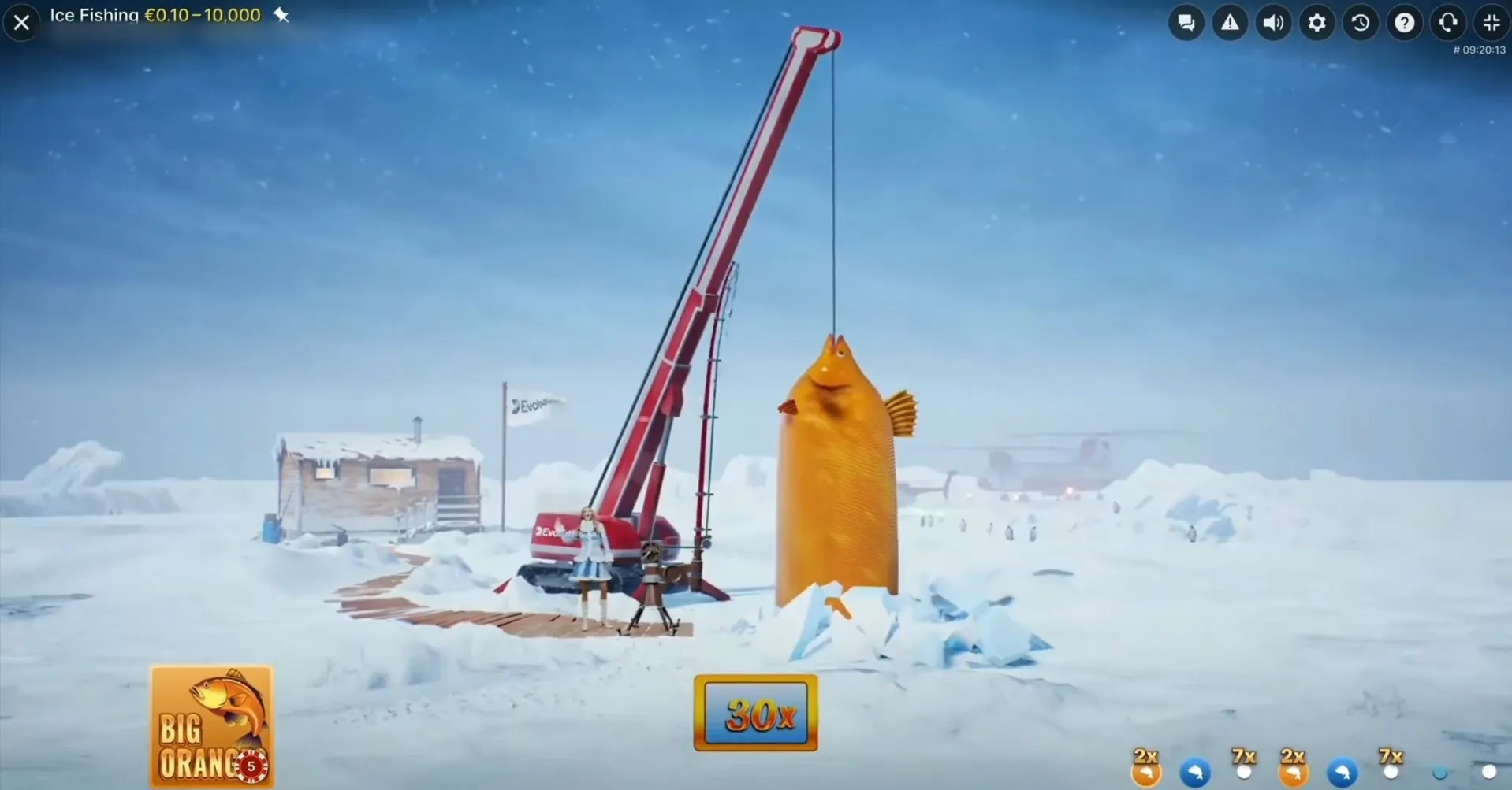 Ice Fishing bonus game — underwater fishing for big wins